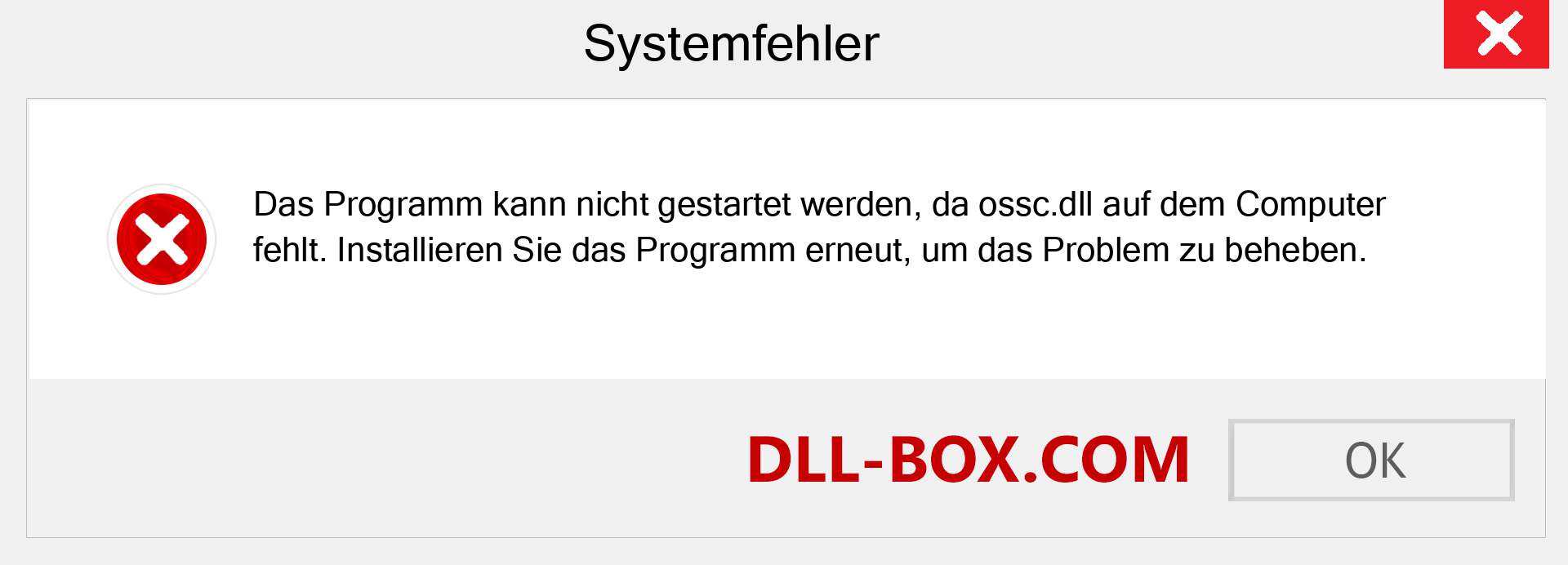 ossc.dll-Datei fehlt?. Download für Windows 7, 8, 10 - Fix ossc dll Missing Error unter Windows, Fotos, Bildern